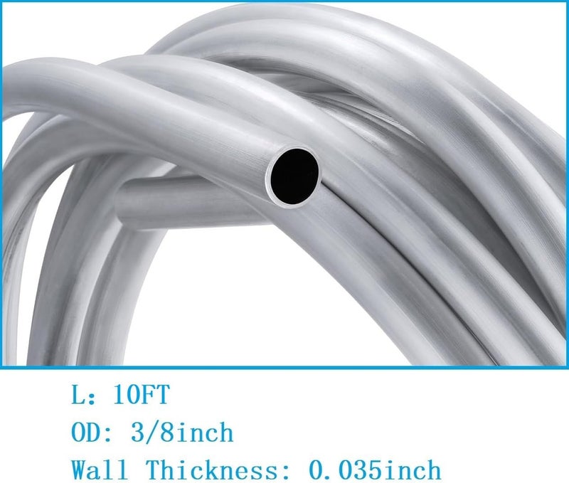 Shonee 3/8 Fuel Line, 3003 Grade Aluminium Tubing for Brake Line, Metal Coiled Gas Line, Refrigeration [OD:3/8"][ Wall Thickness:0.035"][L:10ft] - Image 5